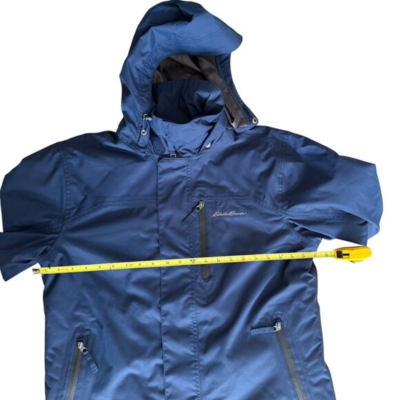 Eddie Bauer Men’s Mainstay insulated waterproof Navy trench coat, size Medium - Picture 2 of 7